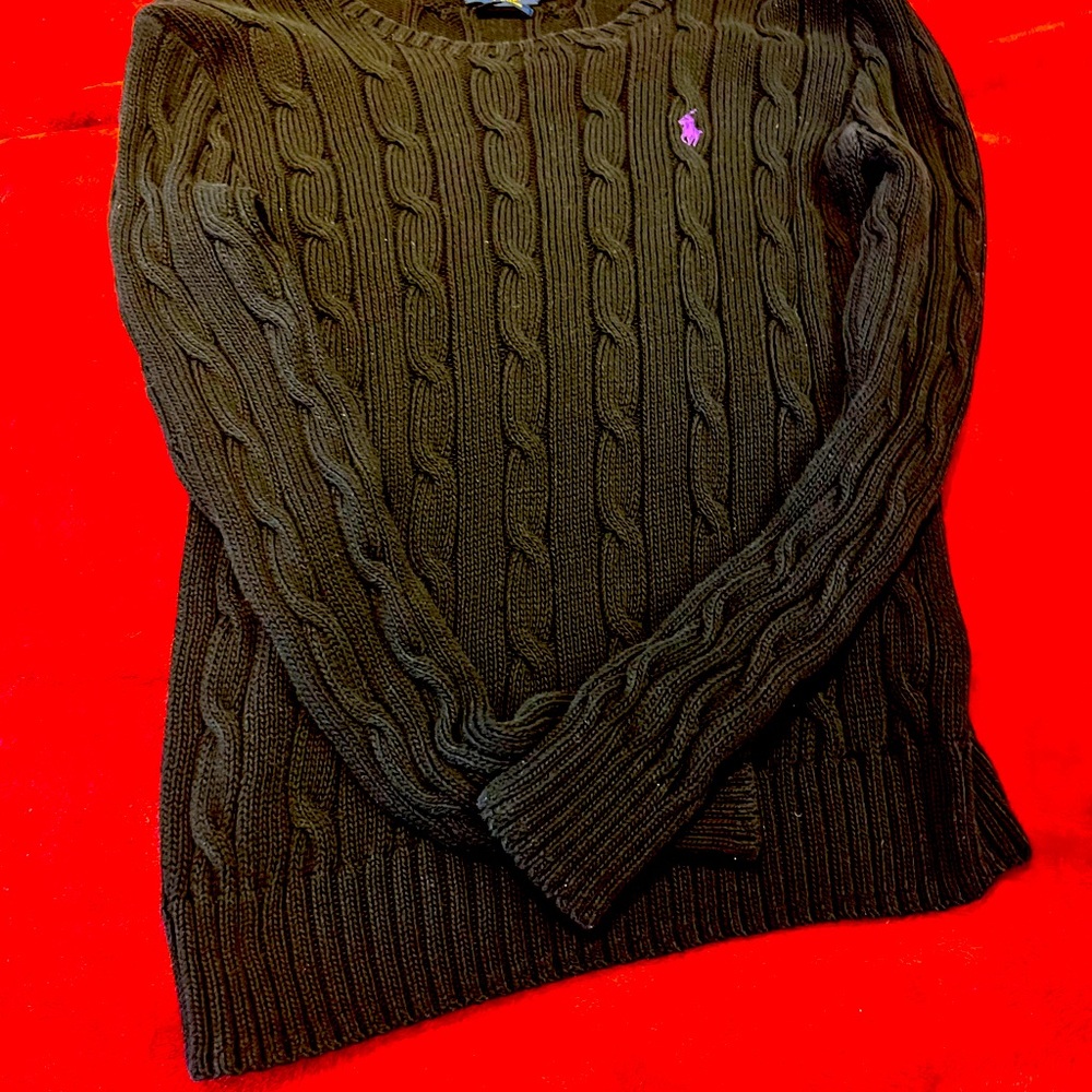Girls Polo- Ralph Lauren sweater in Black. Size medium warm and comfortable.